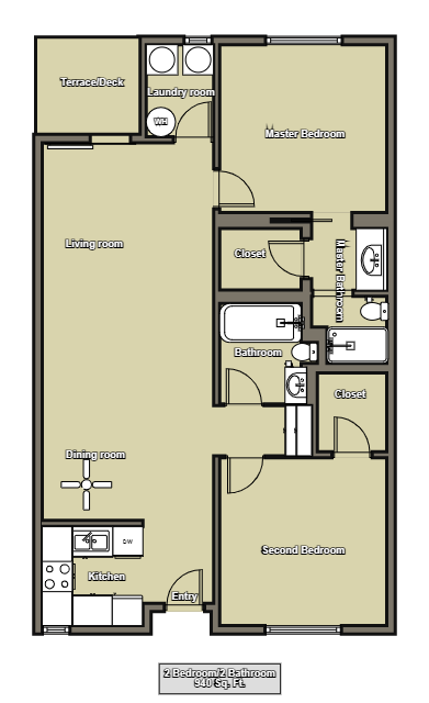 New Project - 2 BD 2 Bath Floorplan 1